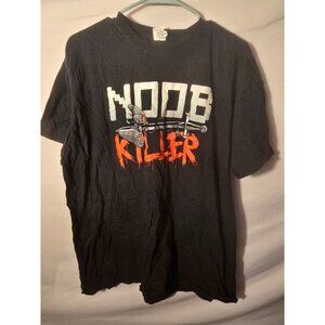 Gildan Mens Black Shirt Tshirt Gamer Noob Killer Graphic Size XL‎